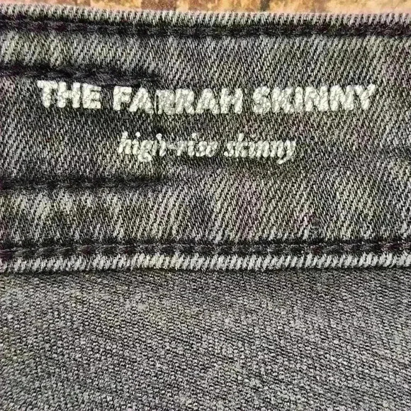 AG Adriano Goldschmied The Farrah High-Rise Skinny Black Dark Wash Jeans - Picture 7 of 9